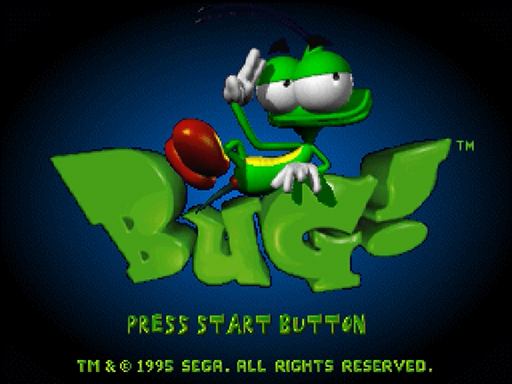 Bug title screen for Sega Saturn